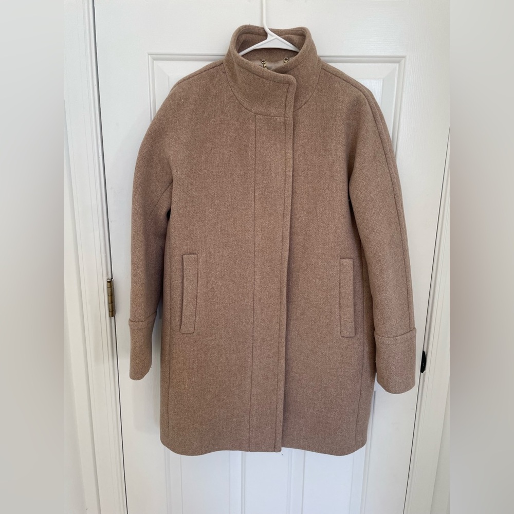 J Crew Tan Stadium Cloth Nello Gori Coat - Size 6